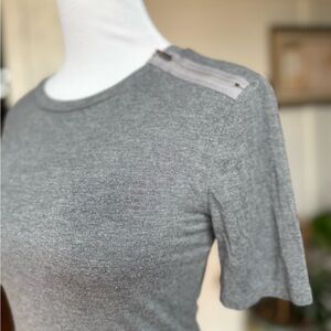 Banana Republic Gray Women's Midi Dress with Shoulder Zipper - Size XS